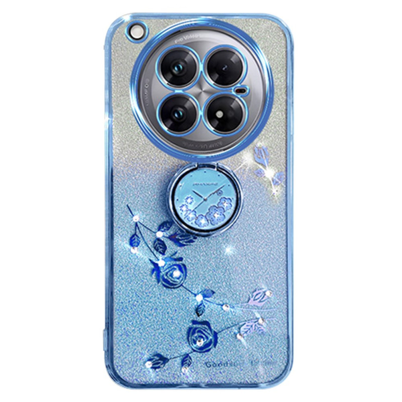 Funda Infinix Zero 40 5G Ring-Support y Glitter Flowers KADEM