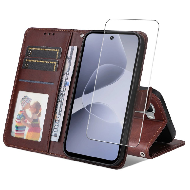 Infinix Hot 60 5G / Hot 60i 4G Funda de polipiel y protector de pantalla