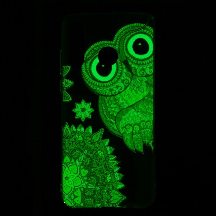 Funda Huawei P30 Lite Búho Mandala Fluorescente