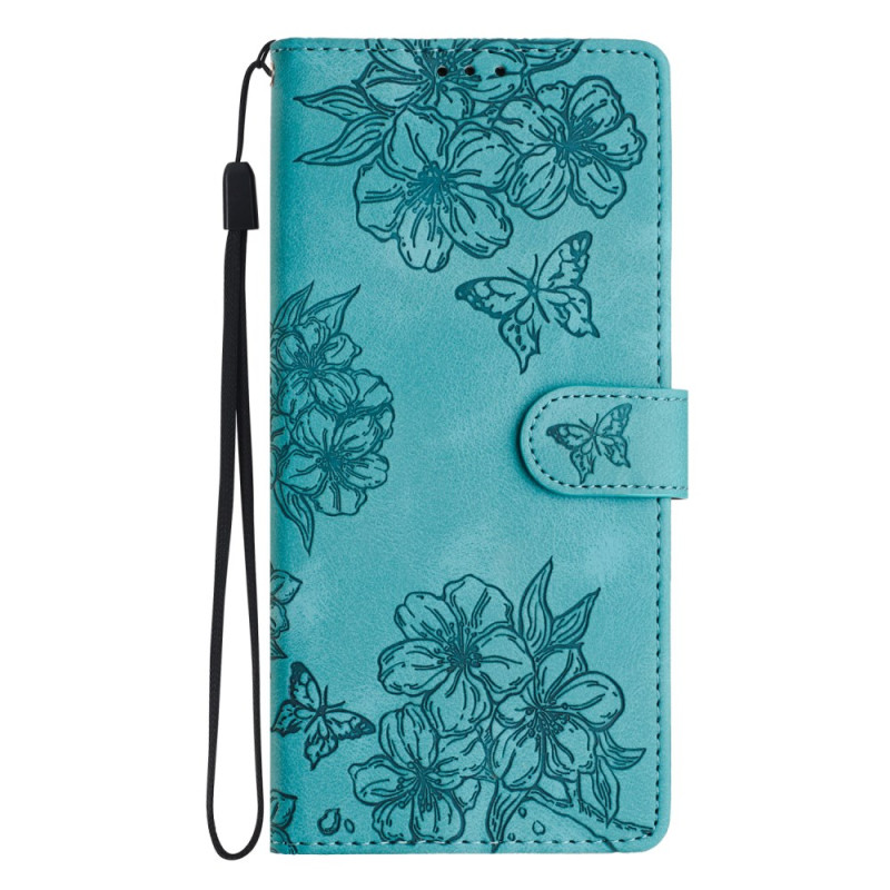Xiaomi 17 Pro Suede Funda Mariposas y Flores