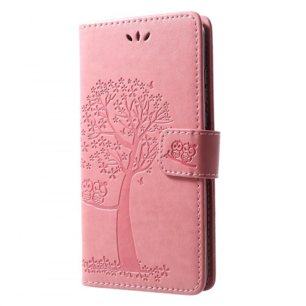 Funda Huawei P30 Lite Árbol y búhos con colgante
