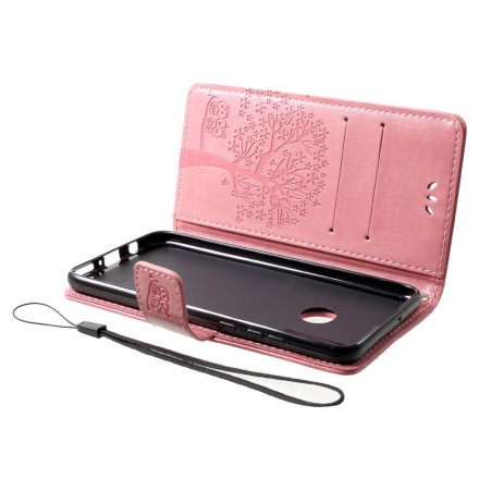 Funda Huawei P30 Lite Árbol y búhos con colgante