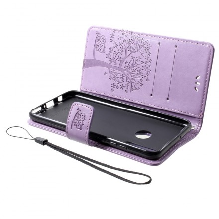 Funda Huawei P30 Lite Árbol y búhos con colgante
