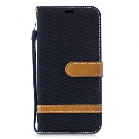 Funda de tela y colgante con efecto cuero para Huawei P30 Lite