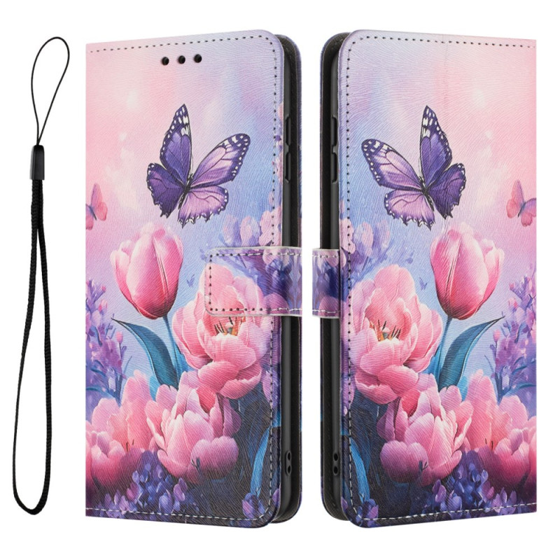 Funda Xiaomi 17 Pro Max Mariposa y Flores Rosa