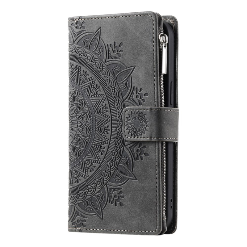 Funda Xiaomi Redmi Note 15 4G Cartera Efecto Gamuza Flor Mandala