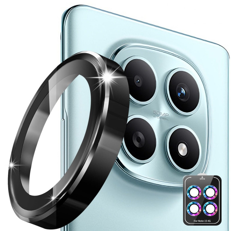 Xiaomi Redmi Note 15 4G Lente Protectora de Cristal Templado Anillos de Aleación de Aluminio