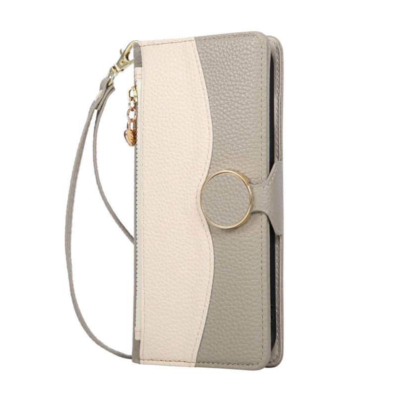 Honor Magic 8 Lite Funda de cartera con cremallera en dos tonos