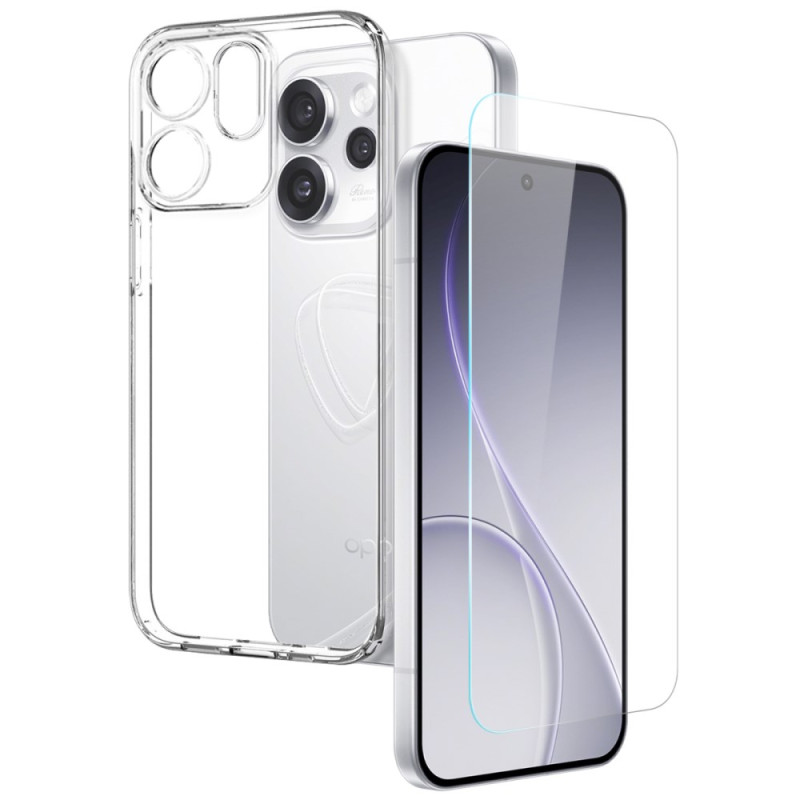 Oppo Reno 15 Pro 5G Funda Transparente con Protector de Pantalla de Cristal Templado