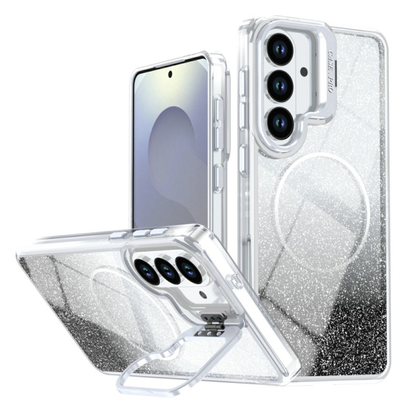 Funda magnética Samsung Galaxy S26 Plus con purpurina degradada y soporte