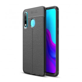 Funda de cuero Huawei P30 Lite Efecto Lichi Doble Línea