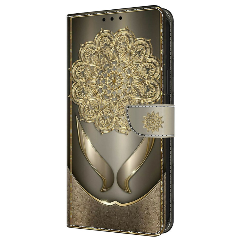 Housse Samsung Galaxy A37 5G Fleurs Dorées Brillantes
