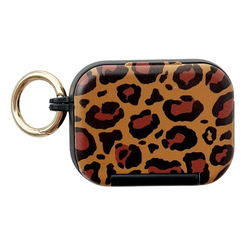 AirPods Pro 3 Estuche Leopardo Soporte para teléfono y espejo