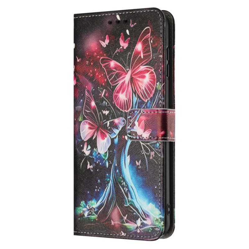 Honor X7c 5G / 4G / 200 Smart 5G Funda Mariposas y Árbol