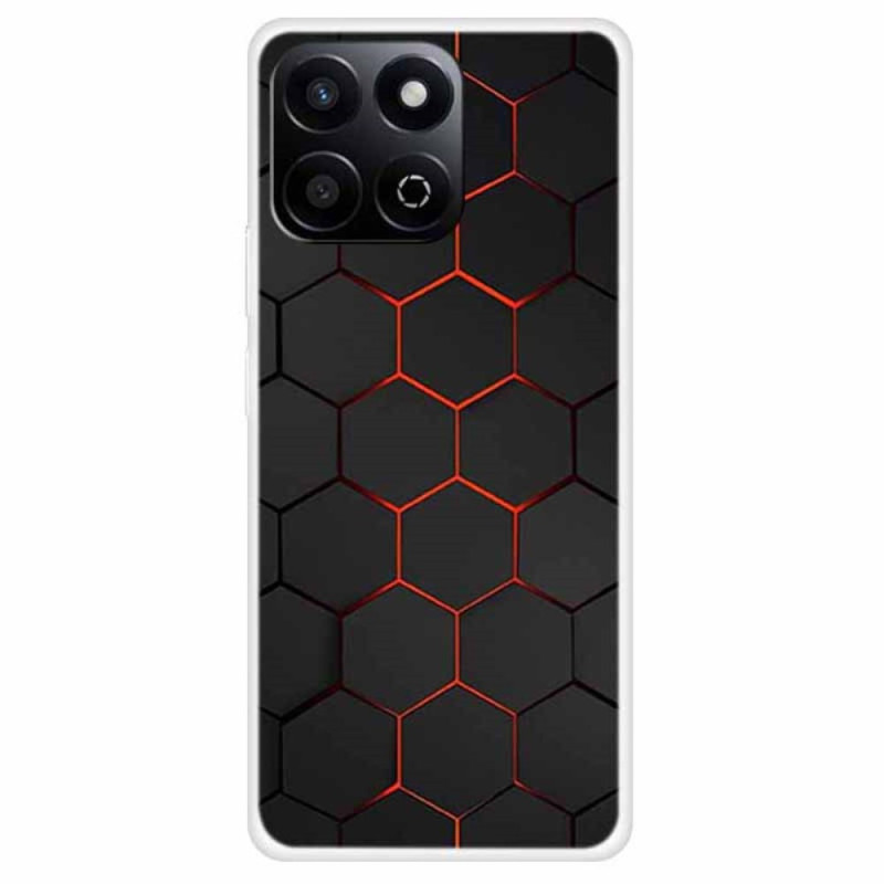 Honor X7c 5G / 4G / 200 Smart 5G Funda Honeycomb Rojo