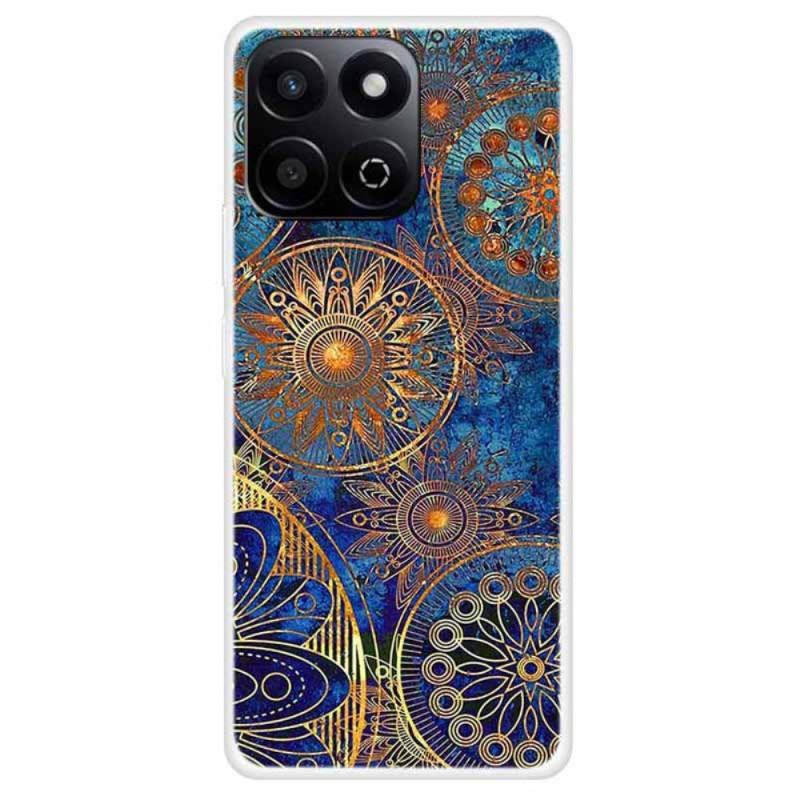 Honor X7c 4G / 200 Smart 5G Funda Flores Oro