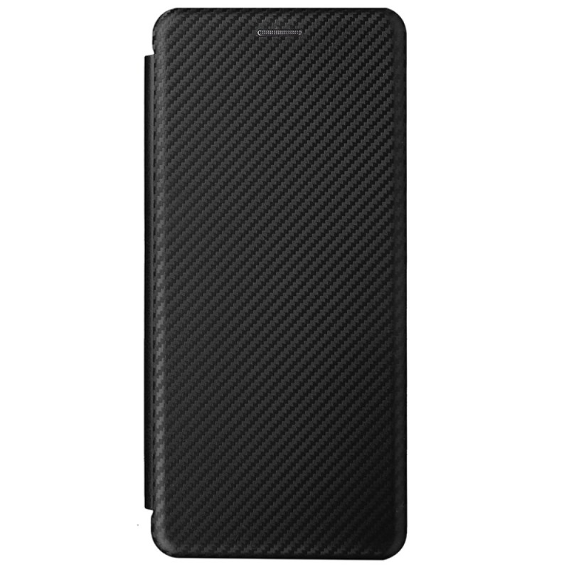 Funda abatible Honor X7 con textura de fibra de carbono