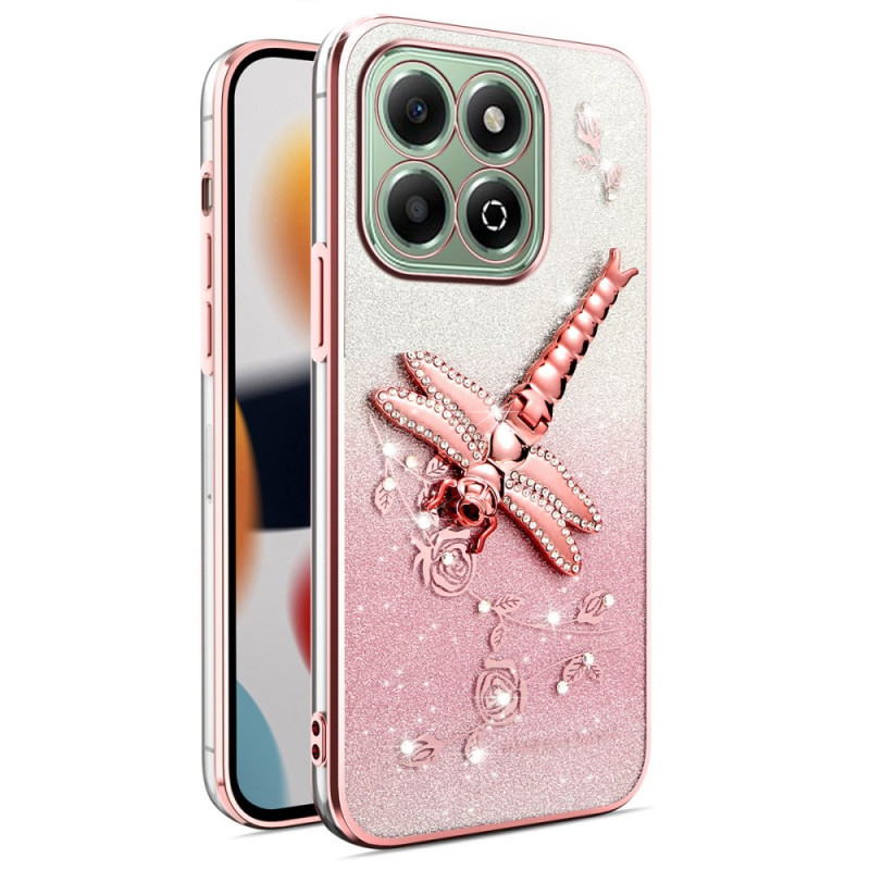 Funda Honor X6b 4G Soporte Libélula y Purpurina