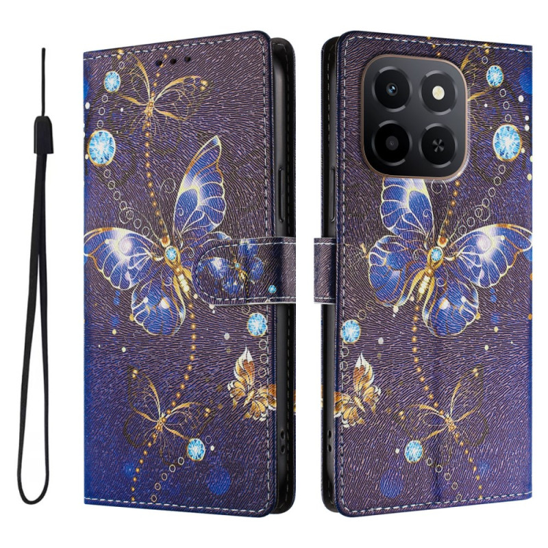 Honor X6c 4G / X5b / X5b Plus Funda Mariposas y Diamantes