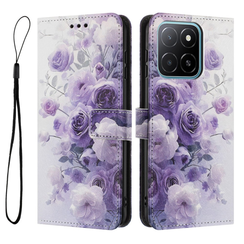 Funda Honor X6c 4G Rosas Moradas