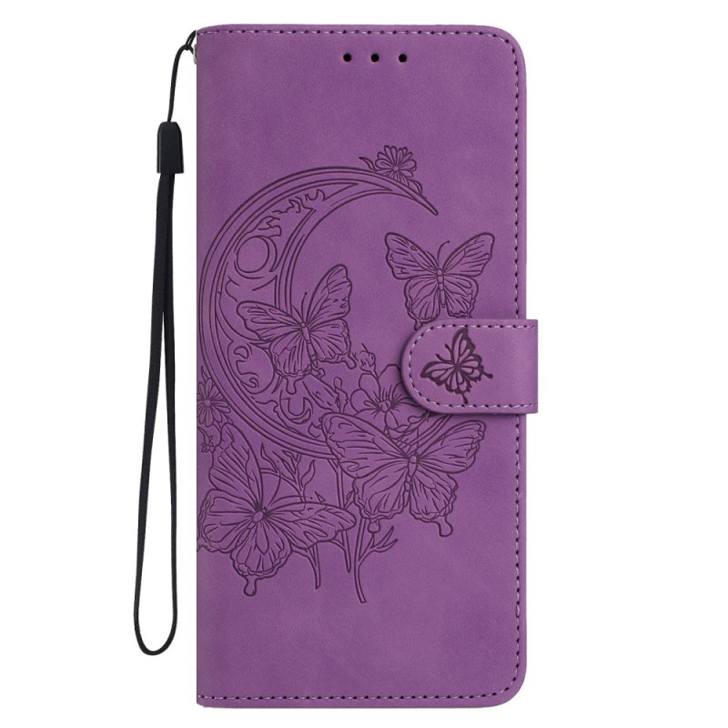 Honor X6c 4G Funda Mariposa y Flor Grabado