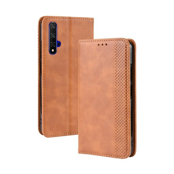 Flip Cover Honor 20 Vintage Efecto Cuero Elegante