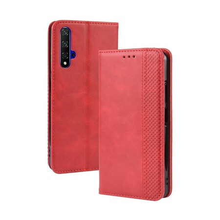 Flip Cover Honor 20 Vintage Efecto Cuero Elegante
