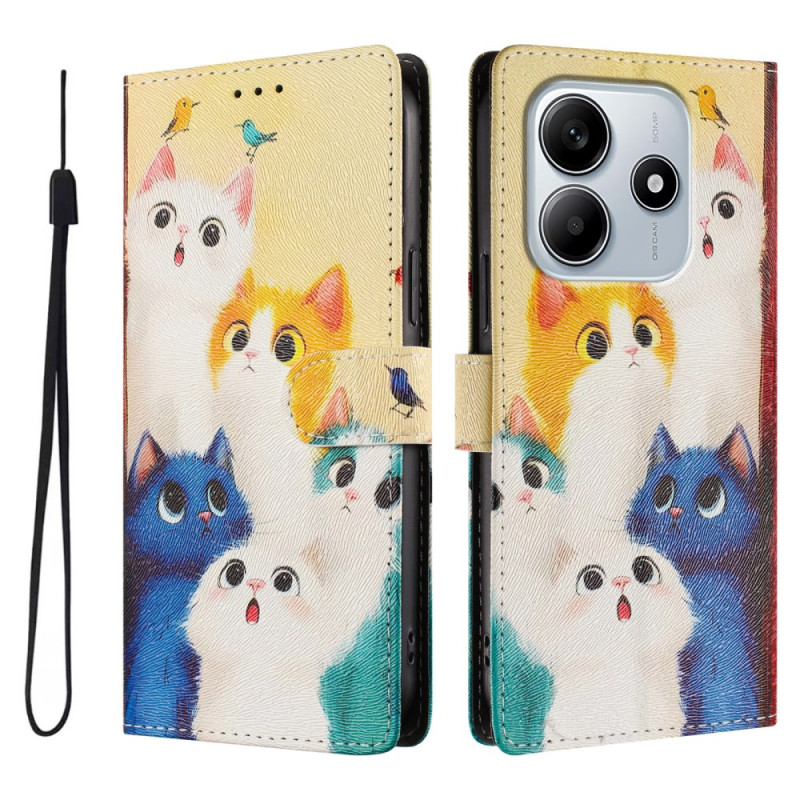 Housse Xiaomi Redmi Note 14 5G / Poco M7 Pro 5G Chats Colorés