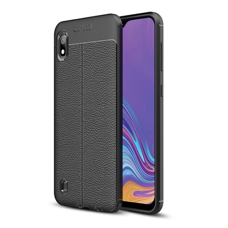 Funda de piel Samsung Galaxy A10 efecto lichi doble línea