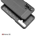 Funda de piel para el Honor 20 efecto lichi de doble línea