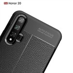 Funda de piel para el Honor 20 efecto lichi de doble línea