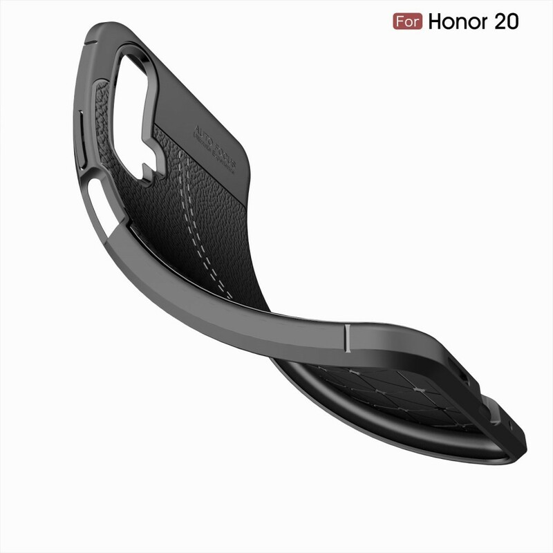 Funda de piel para el Honor 20 efecto lichi de doble línea