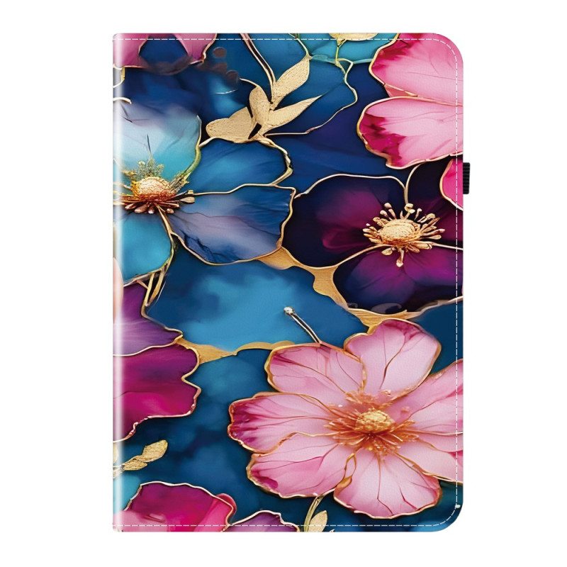 Funda Lenovo Tab M11 / K11 (11") - TB330 / TB331 Azul Flor Dorada