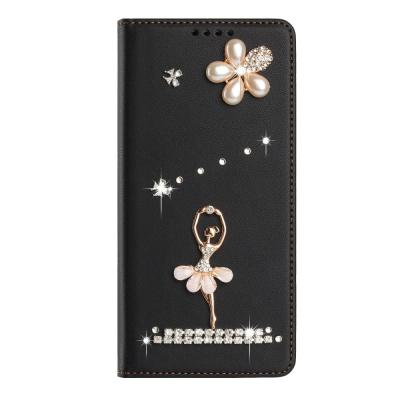 Funda iPhone 17E / 16E Protección RFID y bailarina de ballet Strass (protección RFID)