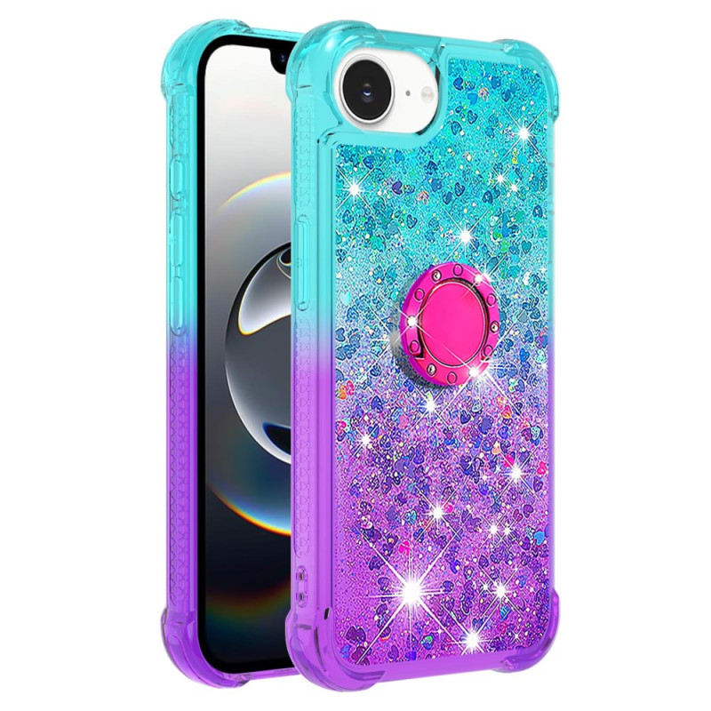 Funda de purpurina degradada con soporte para iPhone 17E / 16E