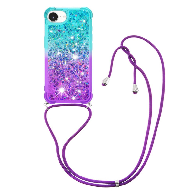 Funda con cordón iPhone 17E / 16E Glitter