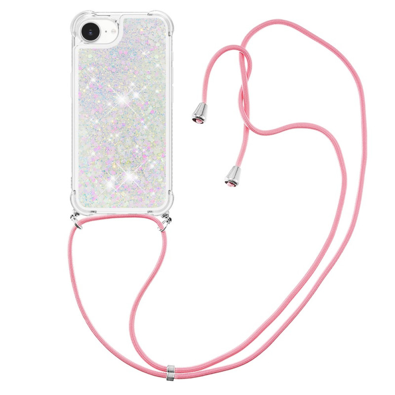 Funda con cordón iPhone 17E / 16E Glitter