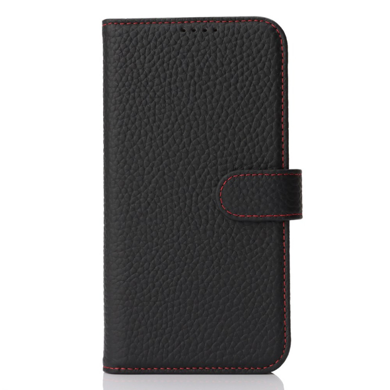 Funda para iPhone 17E / 16E Piel auténtica con textura de lichi (protección RFID)