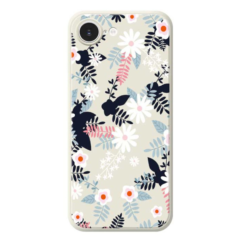 Funda iPhone 17E / 16E Borde recto Flores y hojas