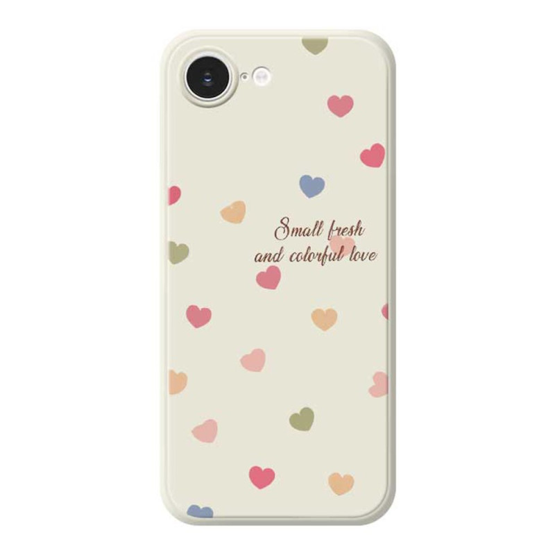Funda iPhone 17E / 16E Borde recto Corazones de colores