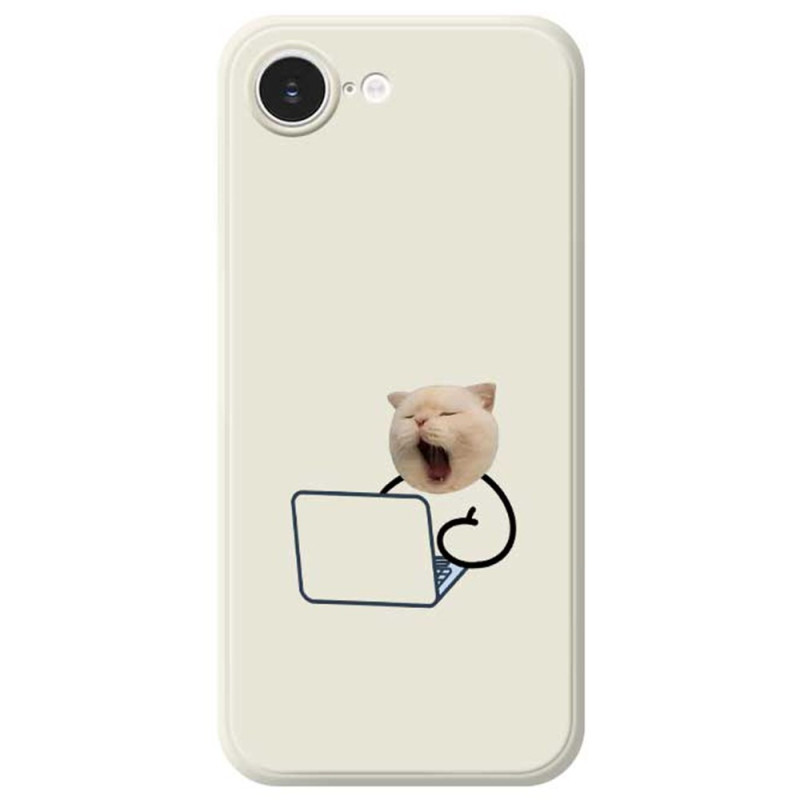 Funda iPhone 17E / 16E Borde recto Gato de trabajo