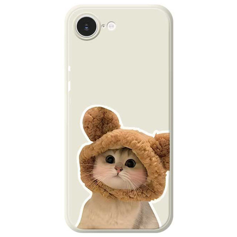 Funda iPhone 17E / 16E Borde recto Gato con sombrero