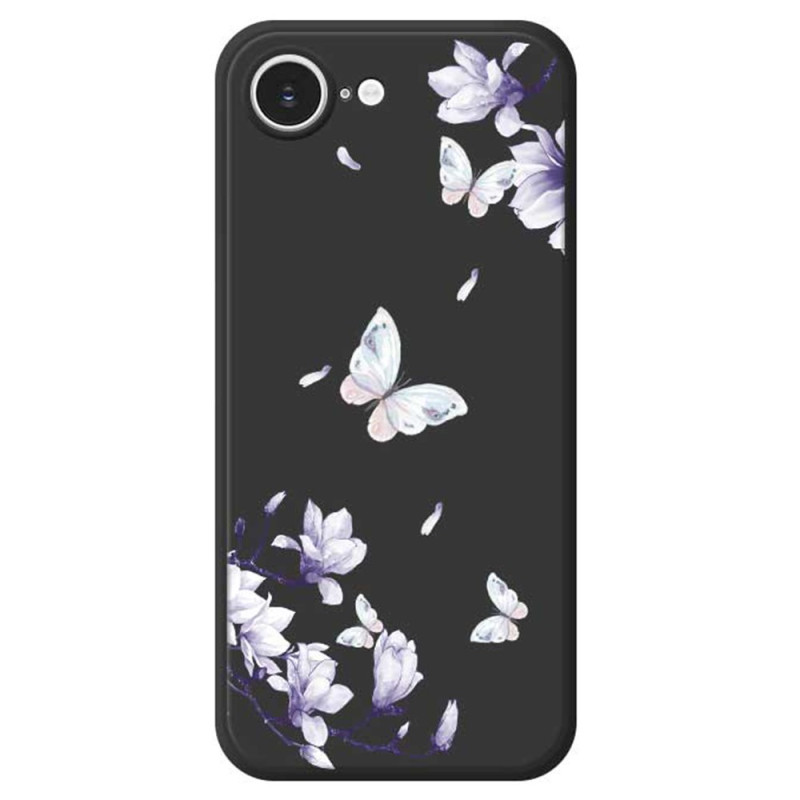 Funda iPhone 17E / 16E Borde recto Mariposa y Magnolia