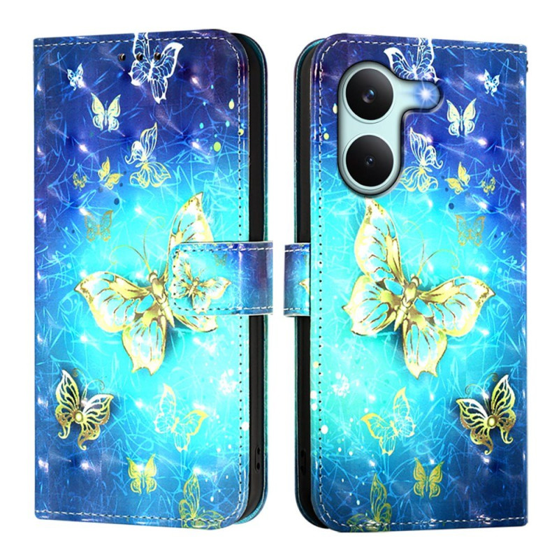 Poco X8 Pro Funda Mariposa Dorada
