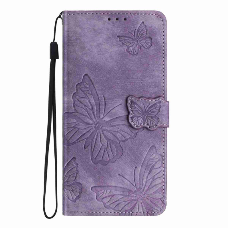 OnePlus 15R Funda Efecto Gamuza Diseño Mariposa