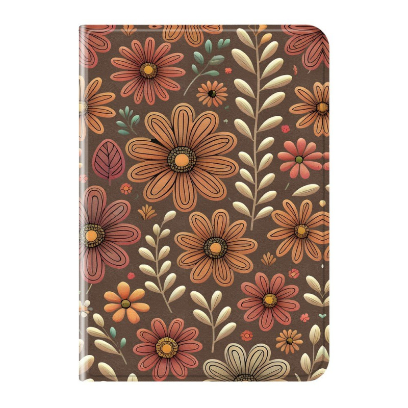 Xiaomi Pad 8 / 8 Pro / 7 / 7 Pro Funda Flores Marrón