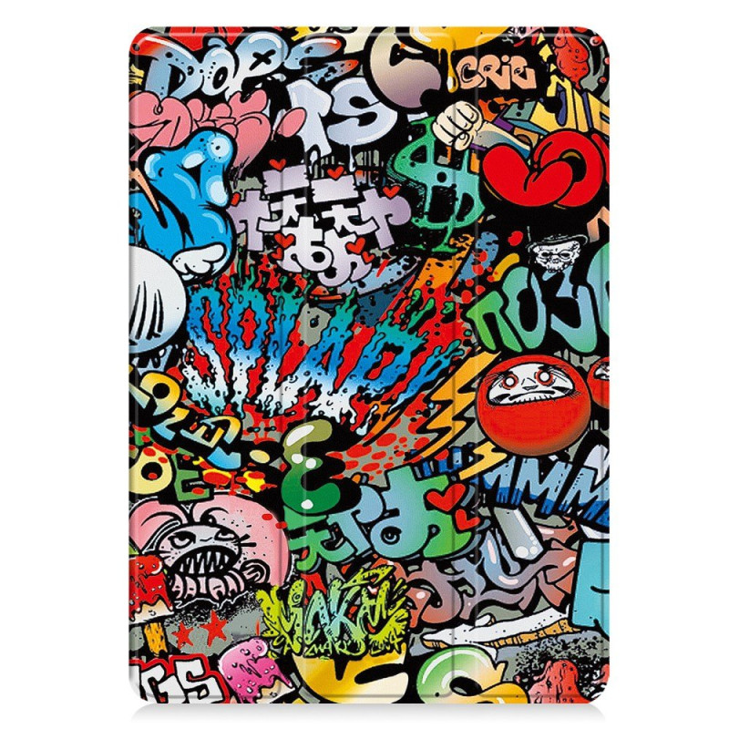 Funda Smart Funda Samsung Galaxy Tab A11 Plus / A9 Plus Funda Stylus Patrón Graffiti