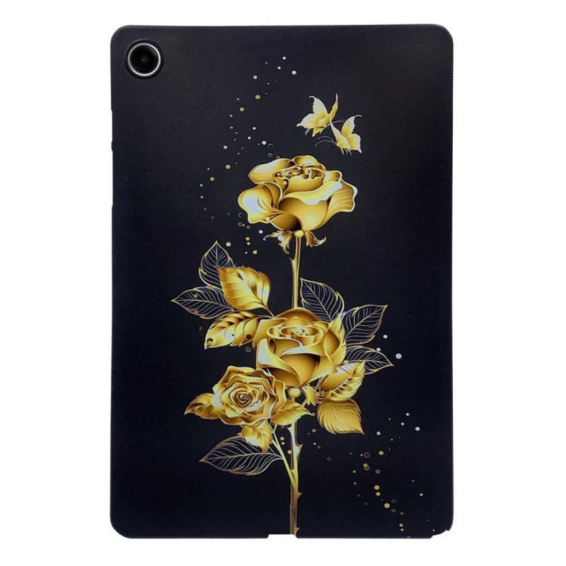 Samsung Galaxy Tab A11 Plus Funda Mariposa Oro y Rosa