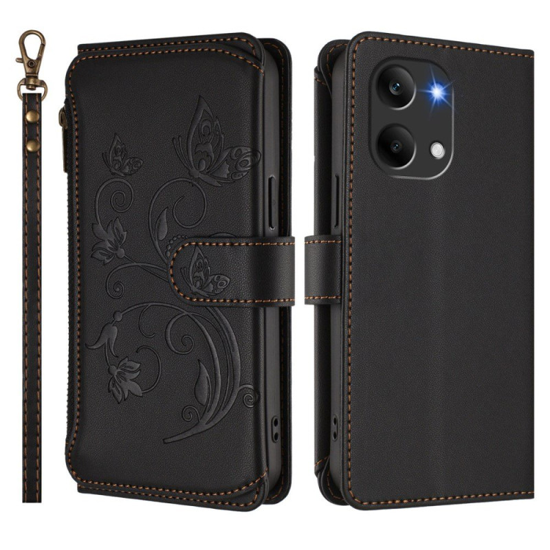 Funda Poco X8 Pro Max 5G Mariposas y Flores con Colgante