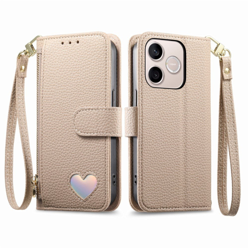 Honor 600 Lite Funda Cartera Diseño Corazón